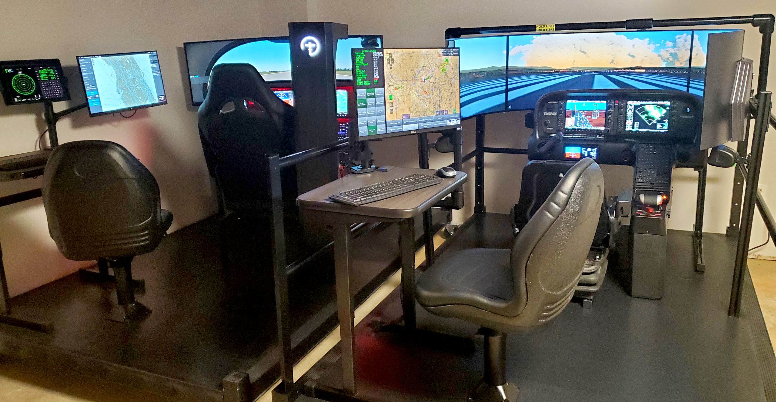 Pilot in simulator.